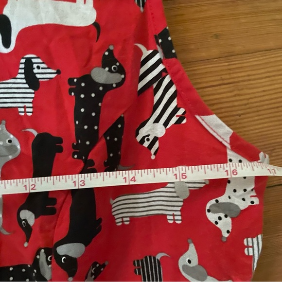 Retrolicious Vibrant Red Dress with Weiner Dog Print - Picture 3 of 4